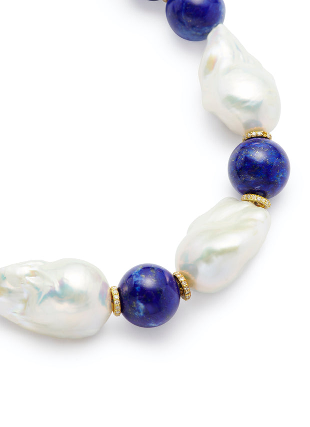 19-inch Baroque Pearls with 18kt Gold and Diamond Rondelles