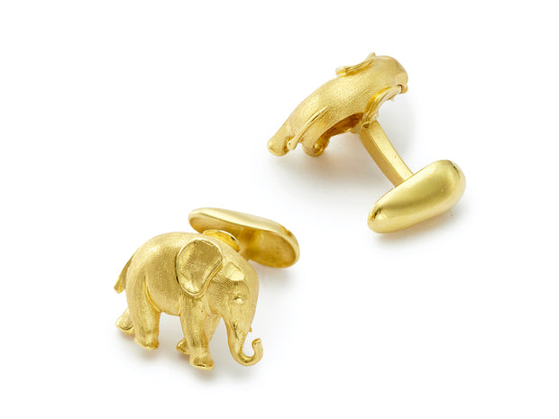 18kt Gold Baby Elephant Cufflinks