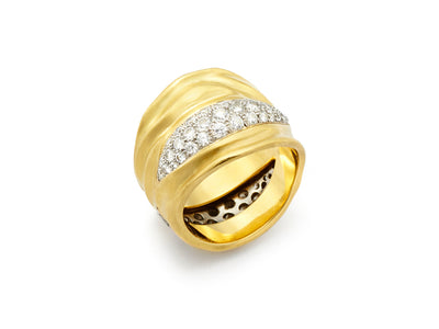 18kt Gold Burst Ring with Diamonds