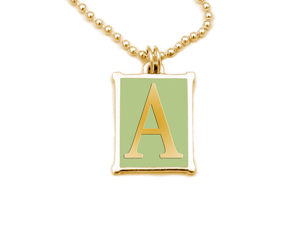 The Alphabet Collection™ 14kt Yellow Gold Charm - Greenwich Green