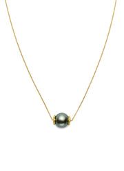 Tahitian Black Pearl and 18kt Gold Seaquin Necklace