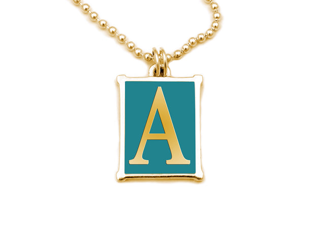 The Alphabet Collection™ 14kt Yellow Gold Charm - Tuckernuck Turquoise