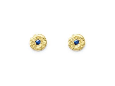 "Seaquin" Sapphire Stud Earrings in 18kt Gold