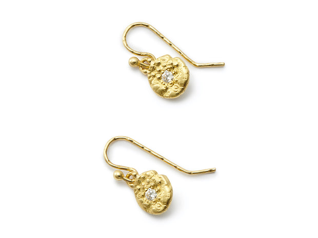 “Seaquin” Dangles set with Diamonds in 18kt Gold
