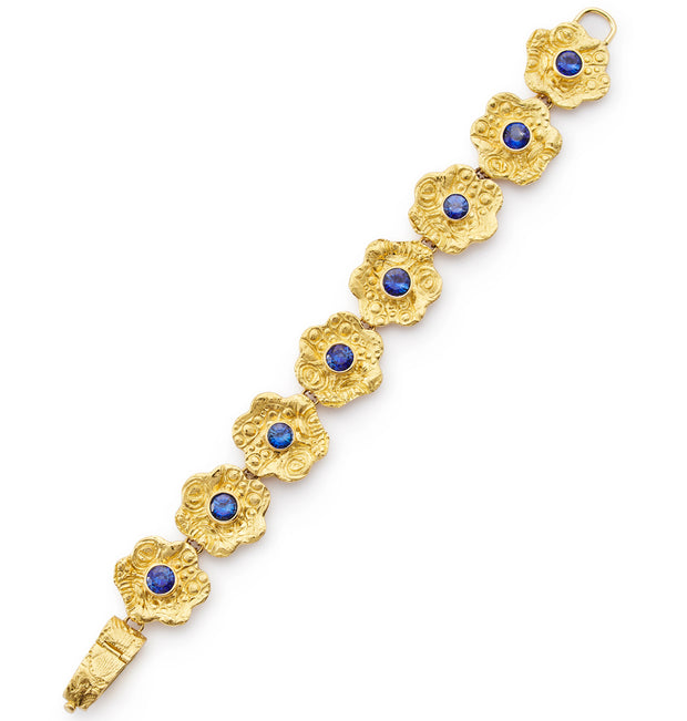 Blue Sapphire and 18kt Gold Bubble Bracelet