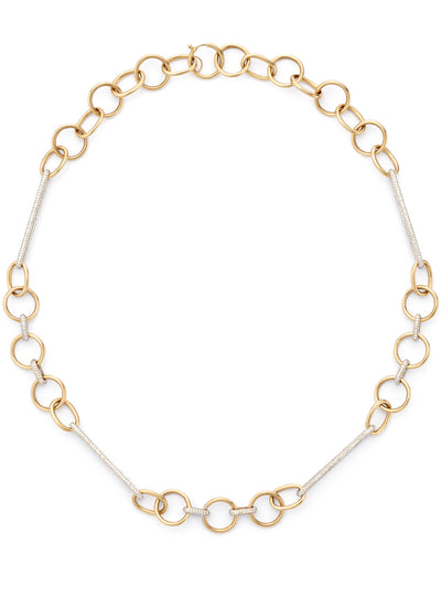 Pavé Diamond and 14kt Gold Large Link Necklace