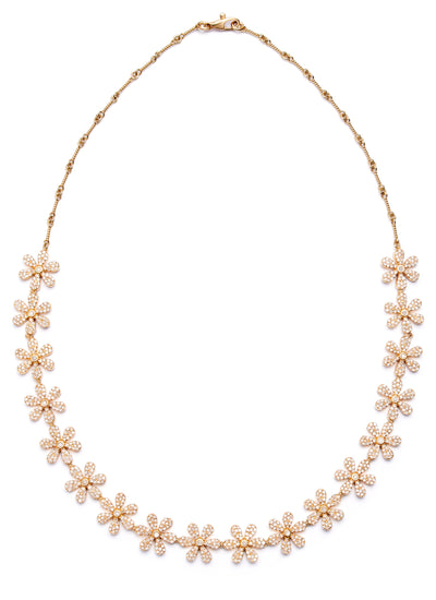 17-inch Diamond Daisy Twist Chain Necklace