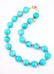 Amazonite and 18kt Gold Bead Necklace