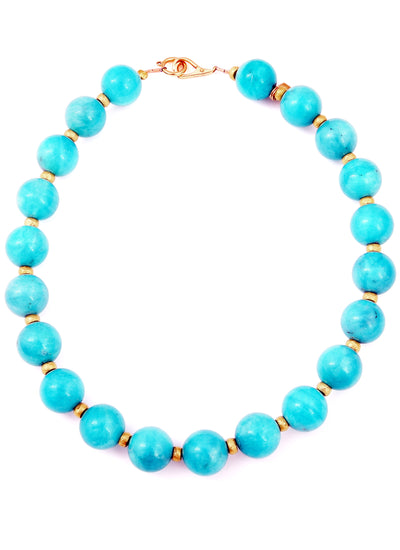 Amazonite and 18kt Gold Bead Necklace