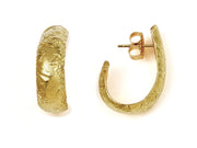 Domed Seascape Hoop Earrings in 18kt Gold