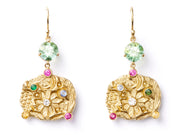 Flower Earrings with Mint Tourmaline