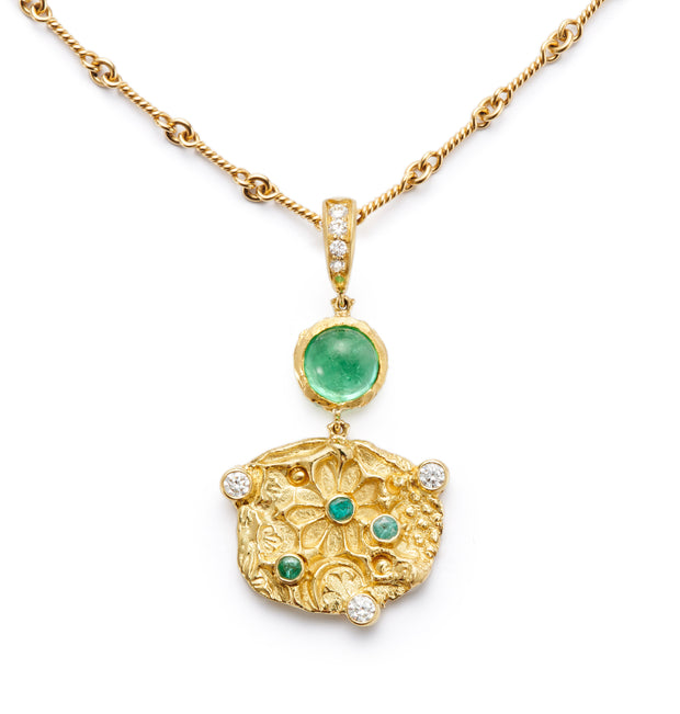 Flower Pendant with Paraiba Tourmaline and Diamonds