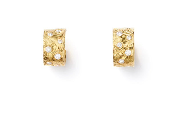 Huggie Cuff Earrings in 18kt Yellow Gold with Diamonds