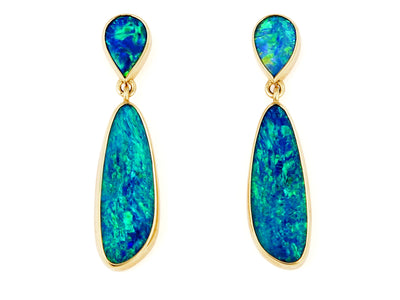 Opal Drop Earrings in 18kt Gold