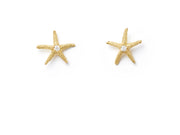 Starfish Stud Earrings in 18kt Yellow Gold with Diamonds