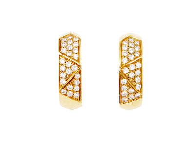 The Diana Earrings in 18kt Gold with Pavé Diamonds