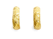 Domed Seascape Hoop Earrings in 18kt Gold