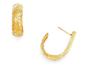 Domed Seascape Hoop Earrings in 18kt Gold