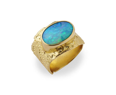 “Down Under” Ring with Australian Boulder Opal set in 18kt Gold