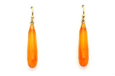 Faceted Fire Opal Drops with 18kt Gold Wires