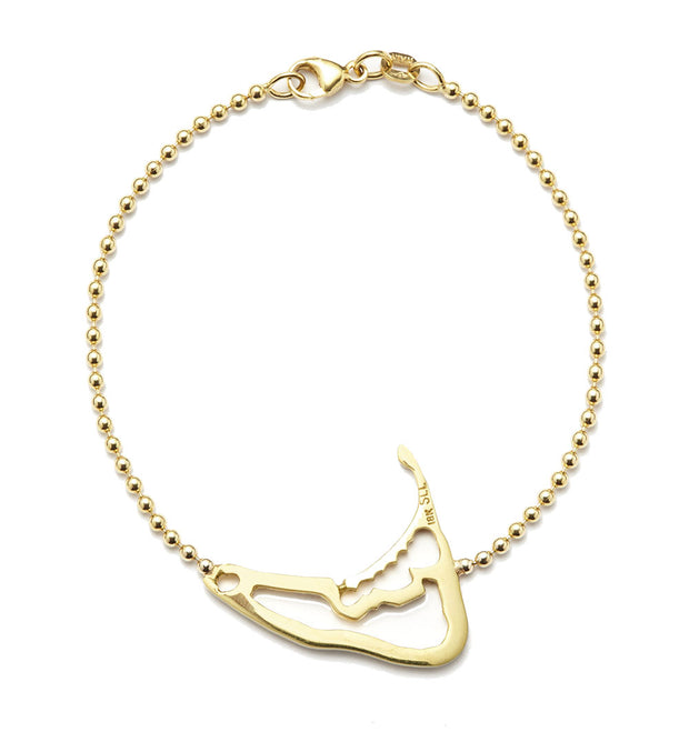 Nantucket Map Bracelet in 18kt Yellow Gold