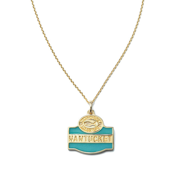 Nantucket Sign Charm in 14kt Gold
