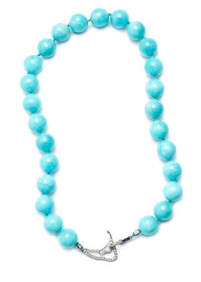 Nantucket in Diamonds Map and Clasp on Amazonite Beads