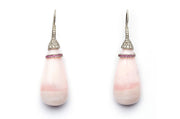 Pink Ice Cream Opal Earrings with Pink Sapphires and Diamonds