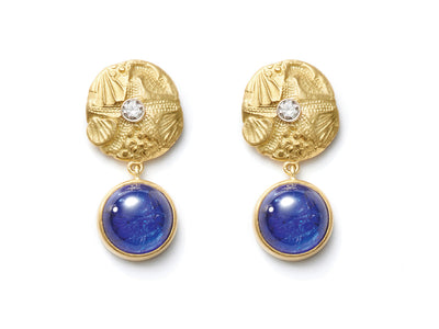 18kt Gold and Tanzanite “Star and Sea” Earrings