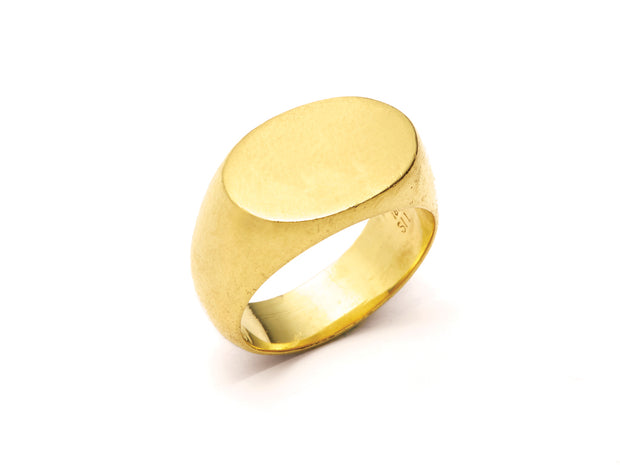 The Ashley Oval Signet Ring in 18kt Gold