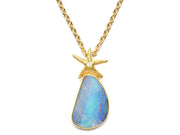 Boulder Opal with Diamond Starfish Pendant
