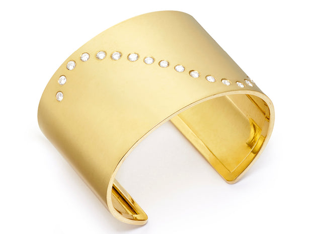 18kt Gold and Diamond Wave Cuff