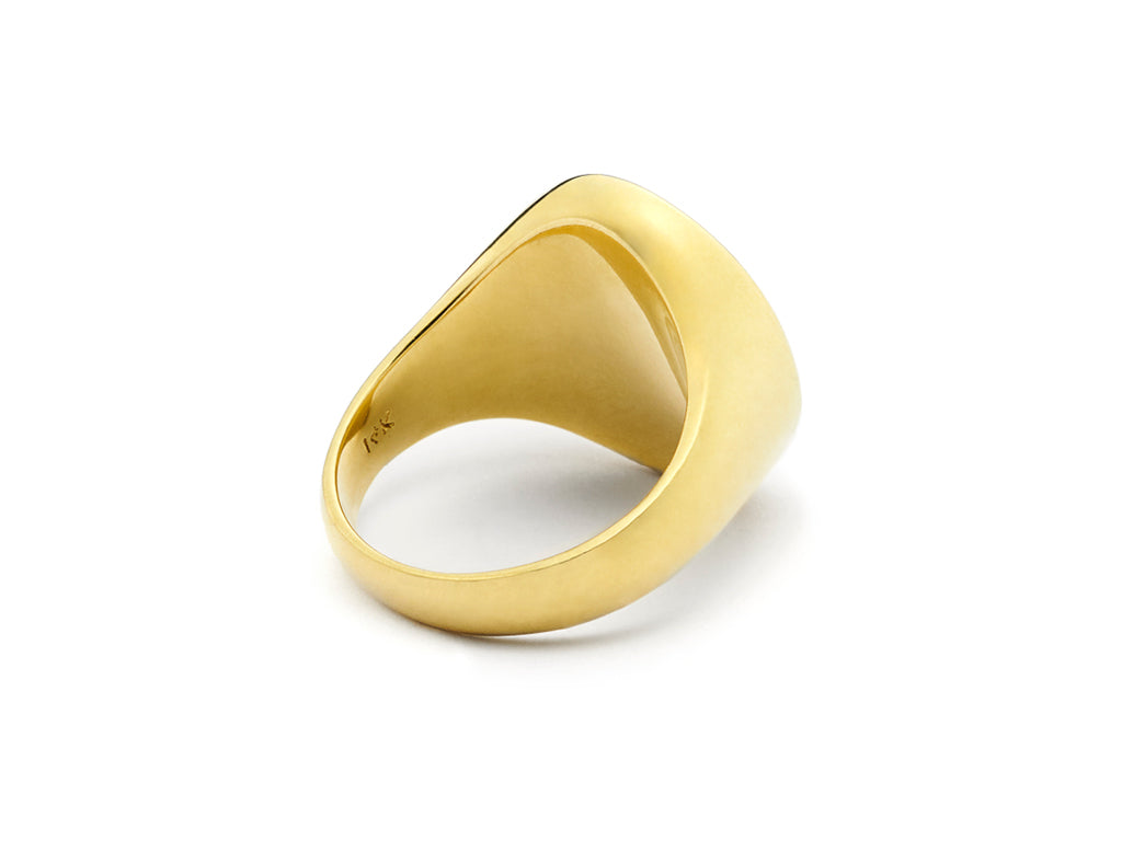 18kt Gold Green Onyx Signet Ring | Custom Engraving and Monogramming