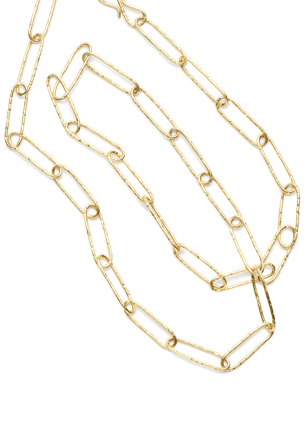 Hand-hammered Paper Clip Link Necklace