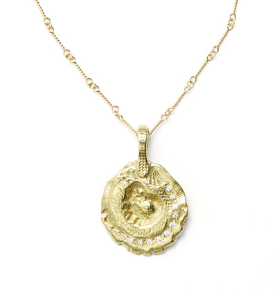 The Nautilus Pendant in 18kt Yellow Gold with Diamonds