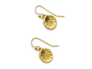 Scallop Shell Drop Earrings in 18kt Gold