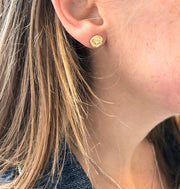 "Seaquin" Diamond Stud Earrings in 18kt Gold