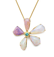 Opal, Paraiba, and Diamond Pin/Pendant