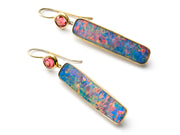 Australian Boulder Opals and Cushion Cut Spinels in 18kt Gold