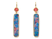 Australian Boulder Opals and Cushion Cut Spinels in 18kt Gold