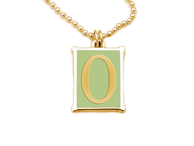The Alphabet Collection™ 14kt Yellow Gold Charm - Greenwich Green