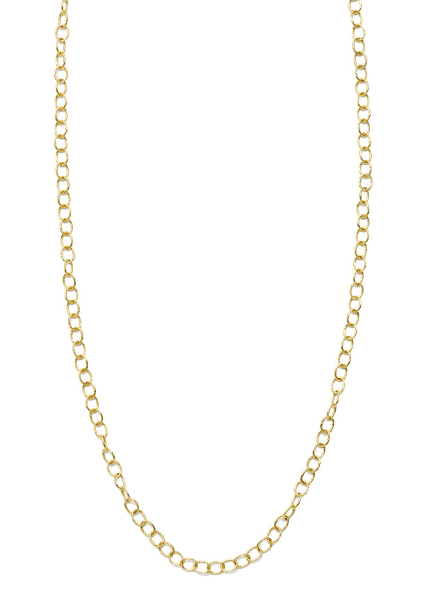 Hand Hammered Link Chain in 18kt Gold