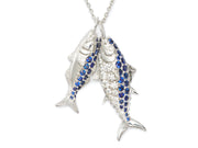 18kt White Gold Nantucket Bluefish Sapphire Pendant