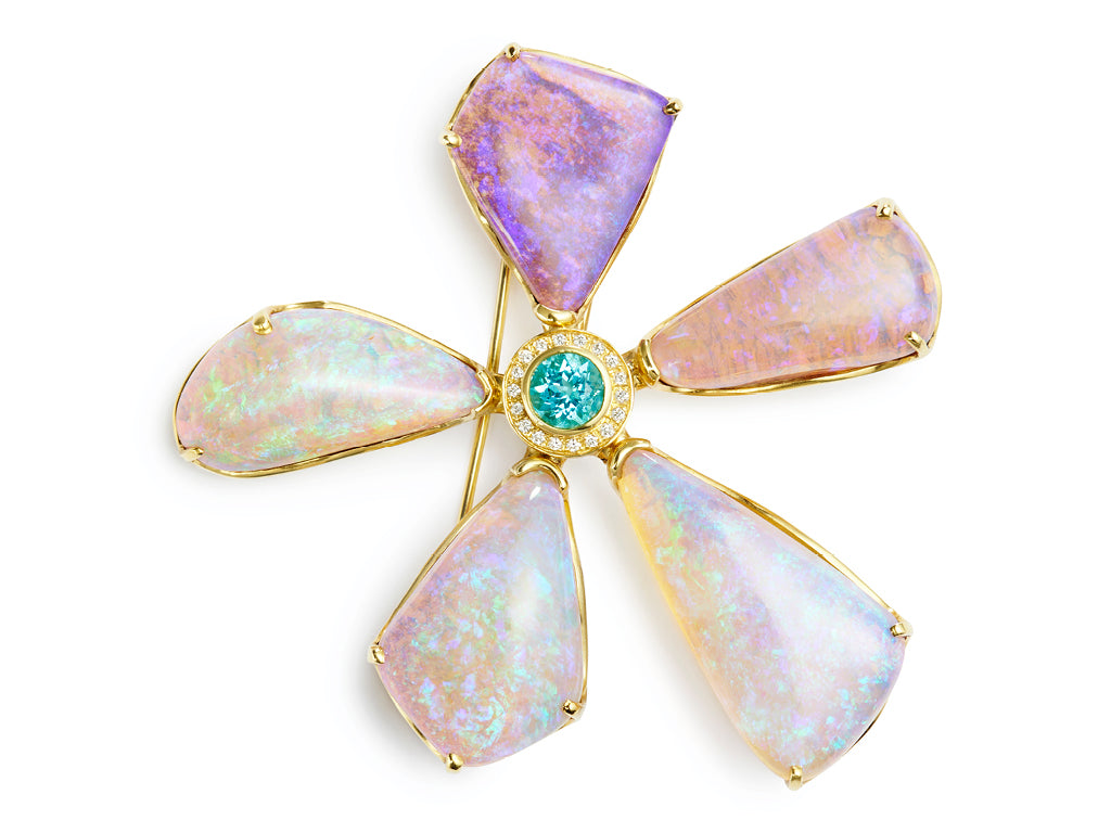 Opal, Paraiba, and Diamond Pin/Pendant | Susan Lister Locke