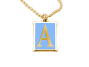 The Alphabet Collection™ 14kt Yellow Gold Charm - White Elephant Blue