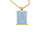 The Alphabet Collection™ 14kt Yellow Gold Charm - White Elephant Blue