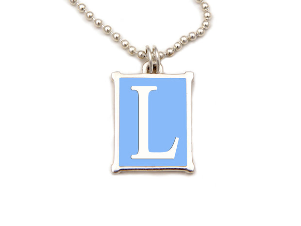 The Alphabet Collection™ Sterling Silver Charm - White Elephant Blue