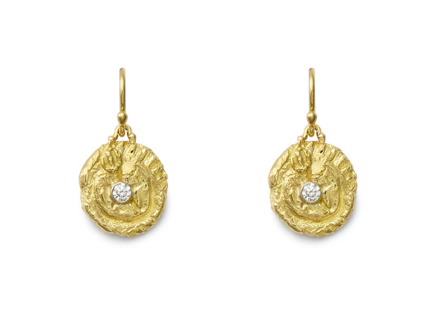 “Sea Star" Dangles set with Diamonds in 18kt Gold