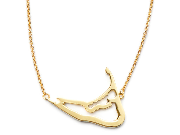 Nantucket Map Necklace in 18kt Yellow Gold