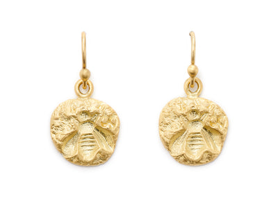 Bee Dangle Earrings in 18kt Gold